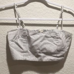 Brandy Melville black and white striped crop top